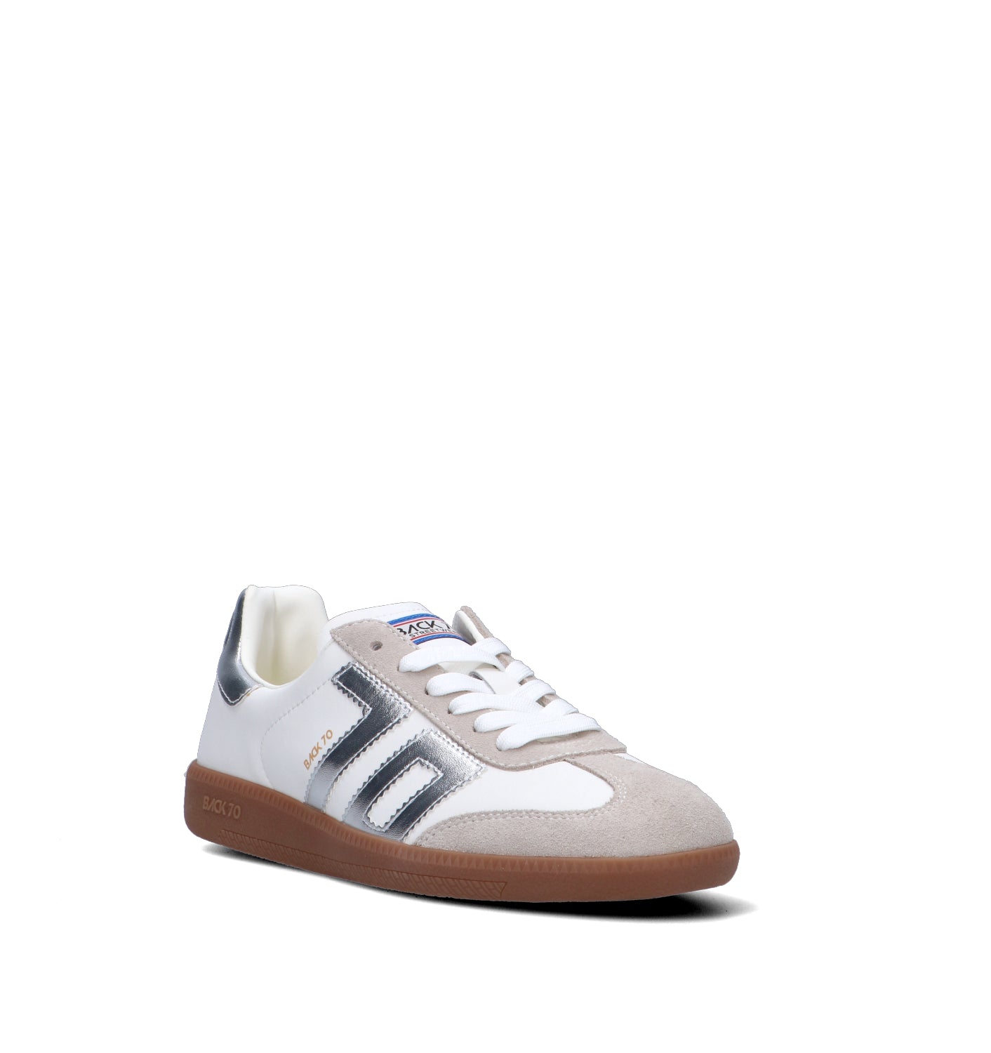 BACK 70 Sneaker donna bianca/argento in pelle
