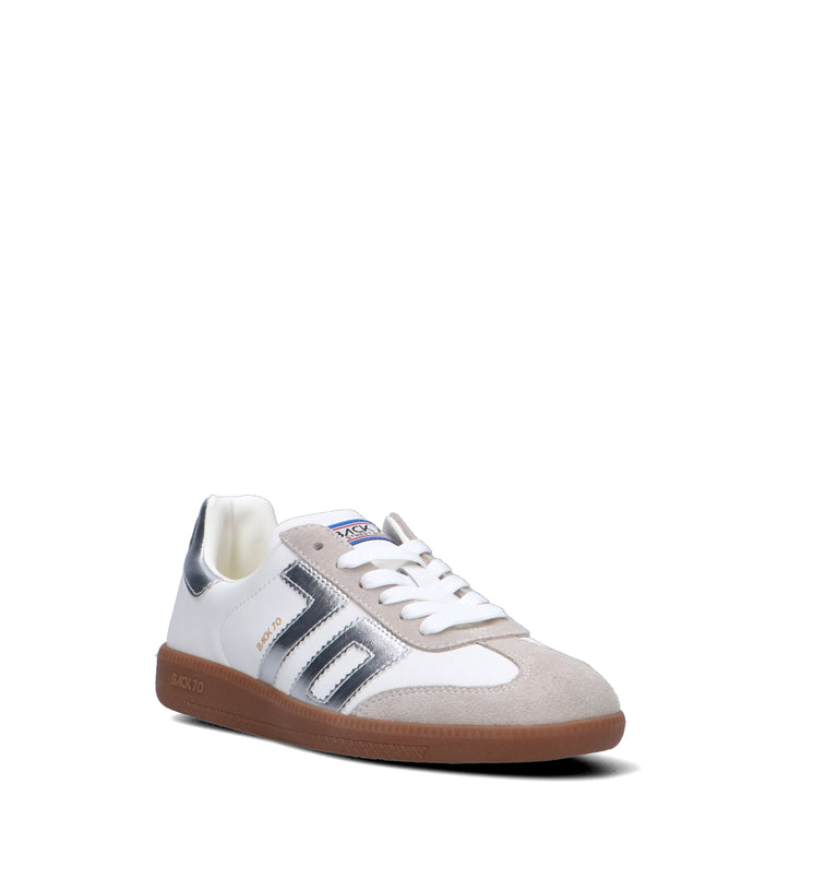 BACK 70 Sneaker donna bianca/argento in pelle