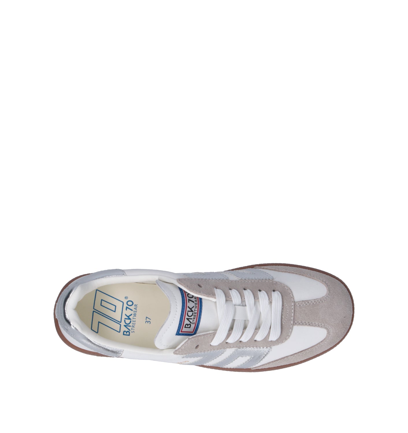 BACK 70 Sneaker donna bianca/argento in pelle