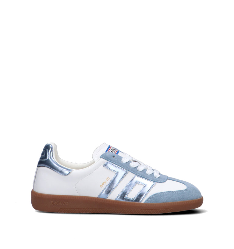 BACK 70 Sneaker donna bianca/azzurra in pelle