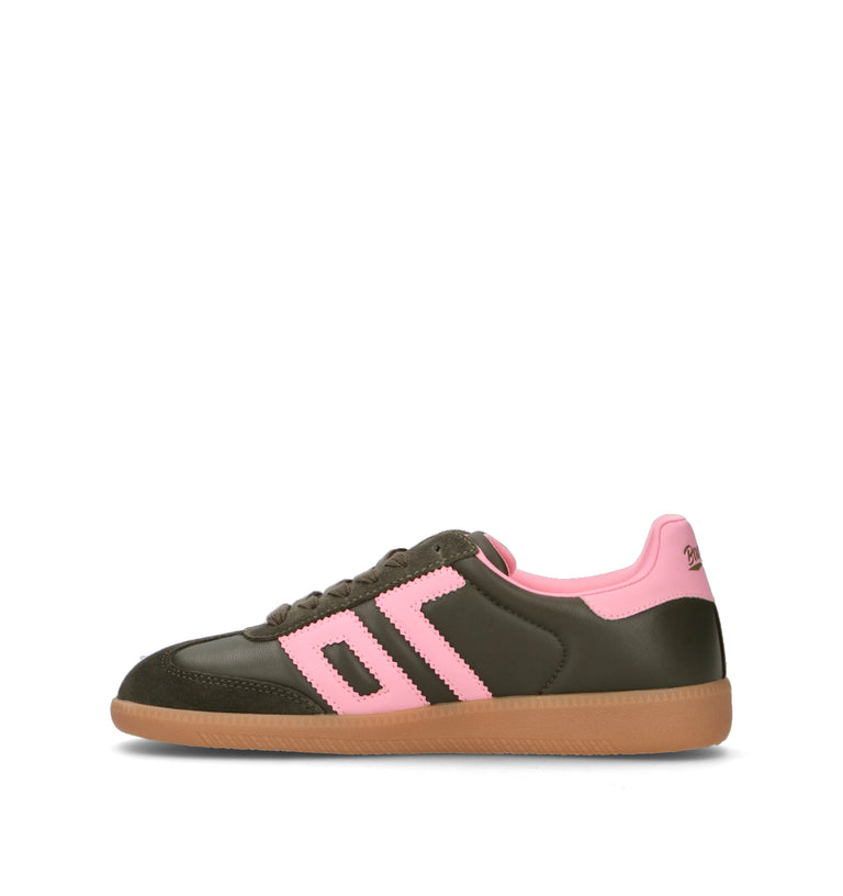 BACK 70 Sneaker donna oliva/rosa in pelle