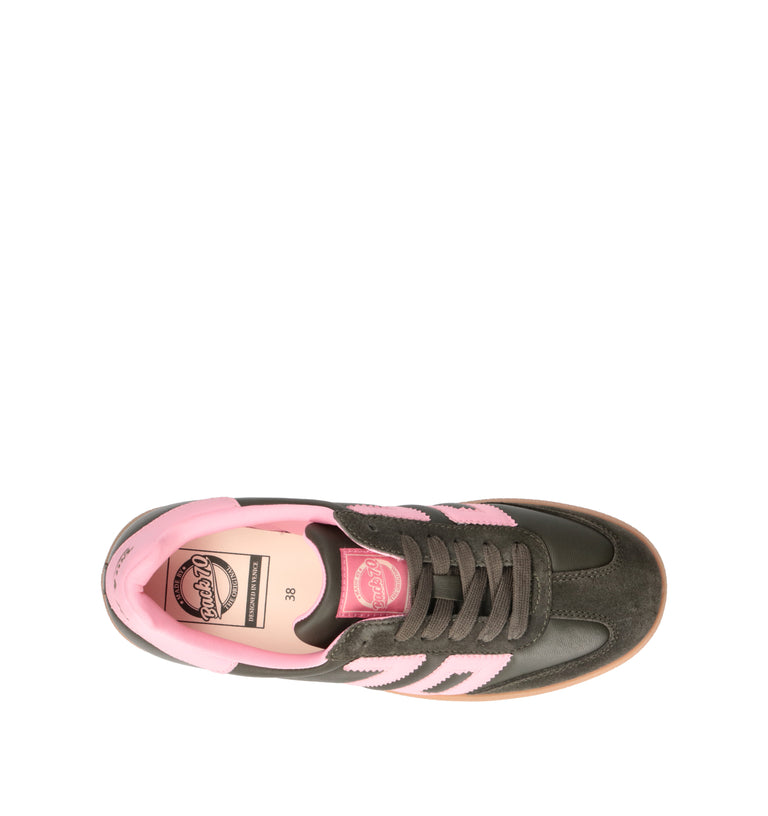 BACK 70 Sneaker donna oliva/rosa in pelle