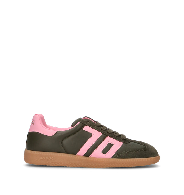 BACK 70 Sneaker donna oliva/rosa in pelle