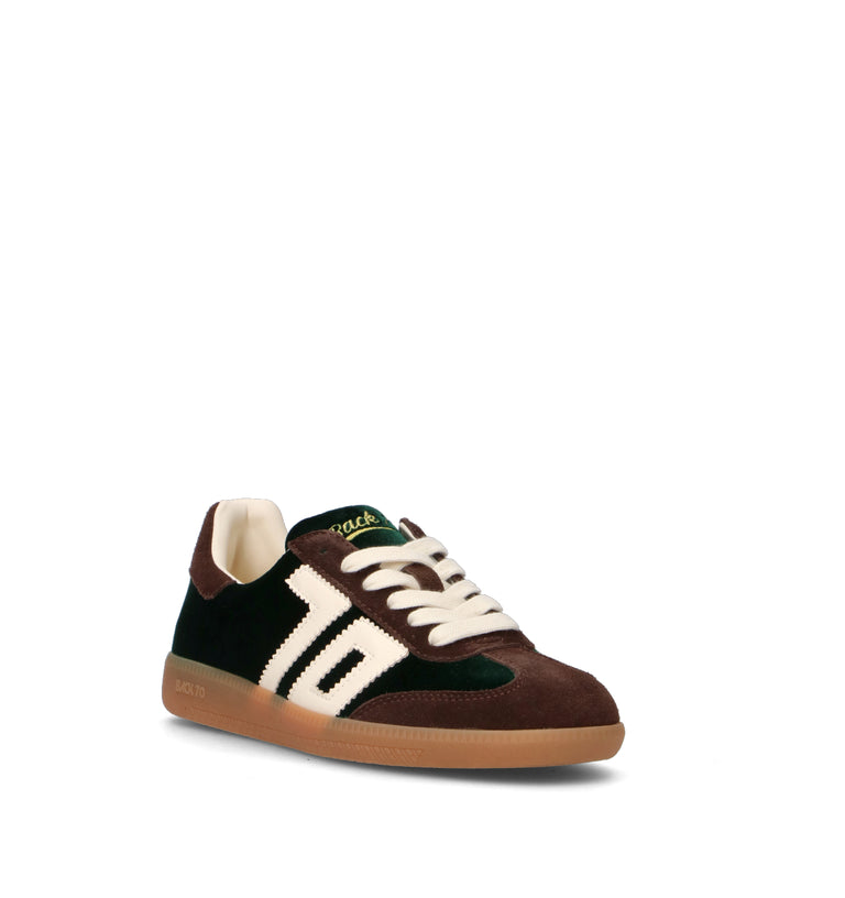 BACK 70 Sneaker donna verde in velluto