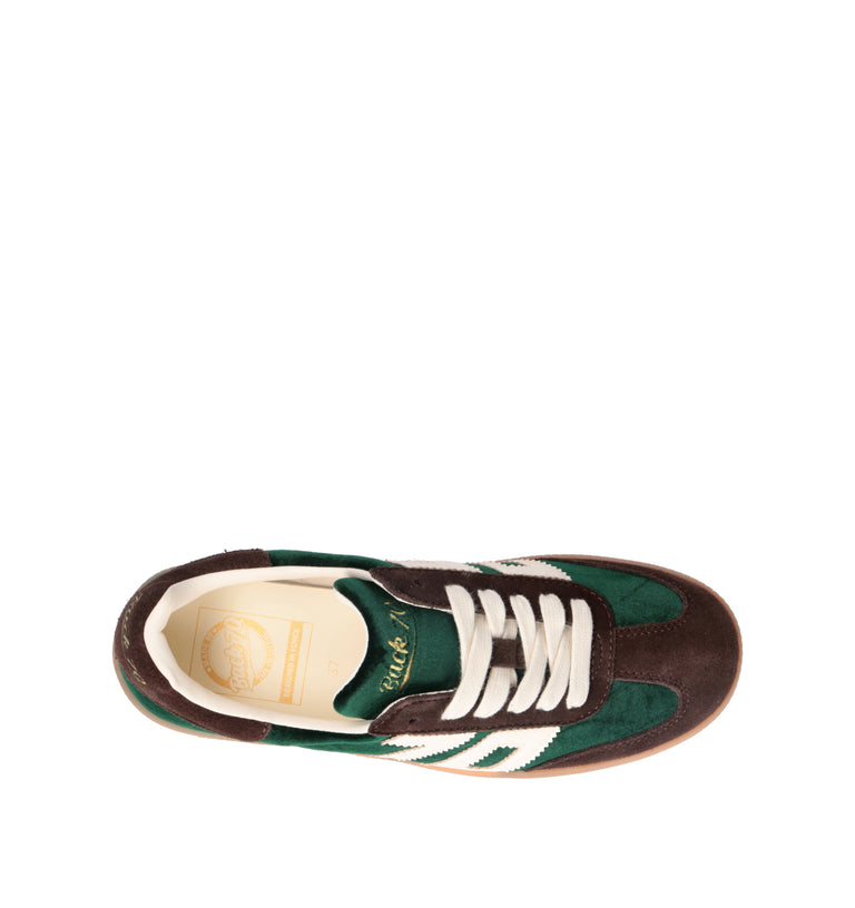 BACK 70 Sneaker donna verde in velluto