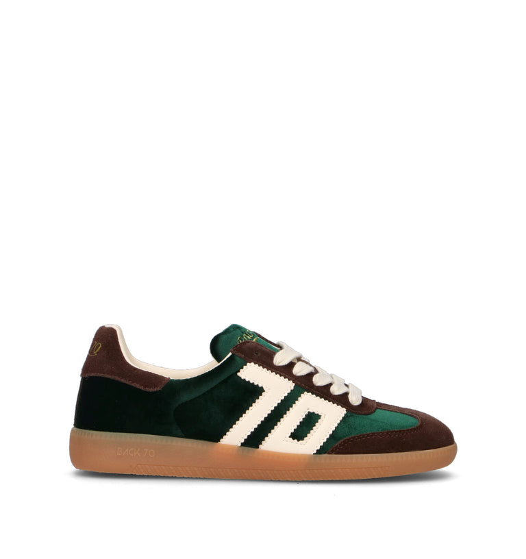BACK 70 Sneaker donna verde in velluto