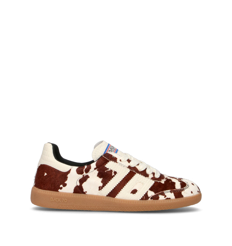 BACK 70 Sneaker donna marrone/bianca in cavallino