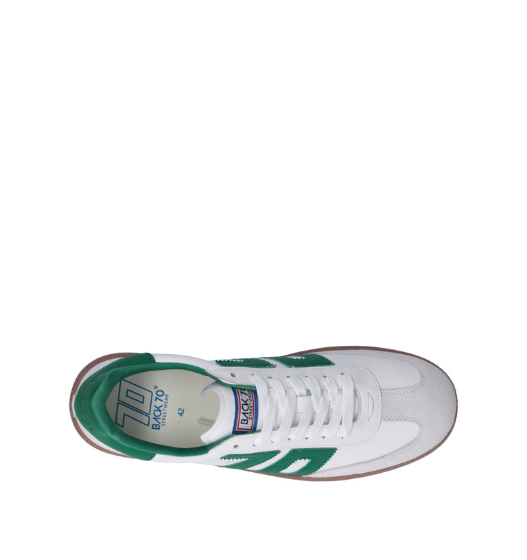 BACK 70 Sneaker uomo bianca/verde in pelle