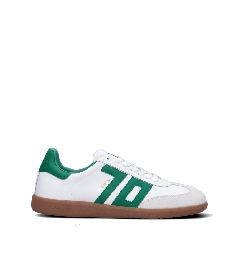 BACK 70 Sneaker uomo bianca/verde in pelle