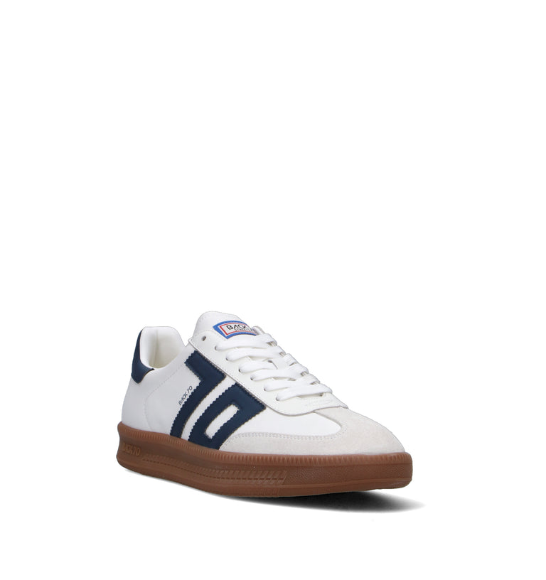 BACK 70 Sneaker uomo bianca/blu in pelle