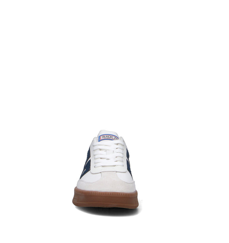 BACK 70 Sneaker uomo bianca/blu in pelle