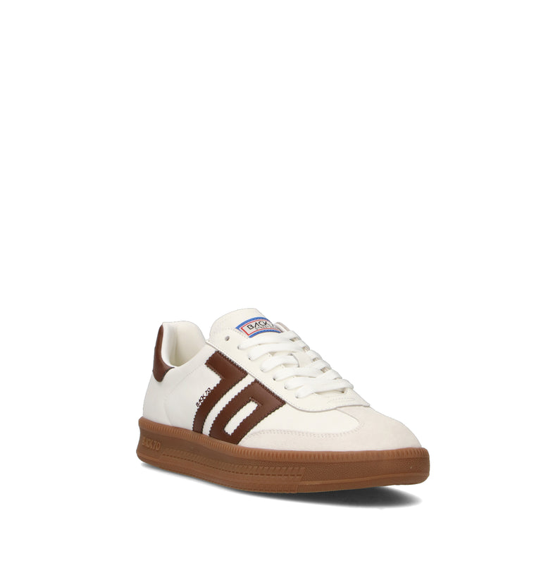 BACK 70 Sneaker uomo bianca/cuoio in pelle