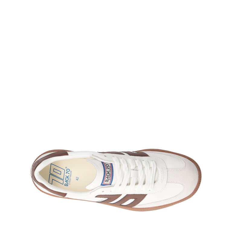 BACK 70 Sneaker uomo bianca/cuoio in pelle