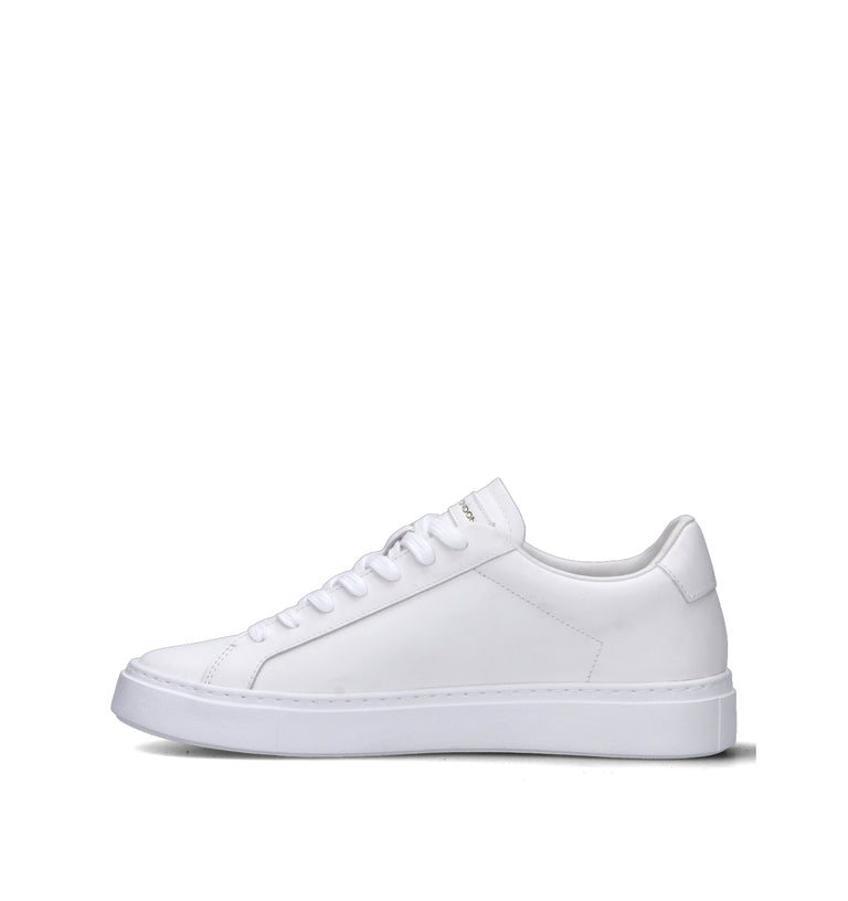 CRIME Sneaker uomo bianca in pelle