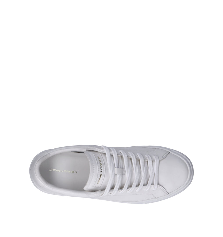 CRIME Sneaker uomo bianca in pelle