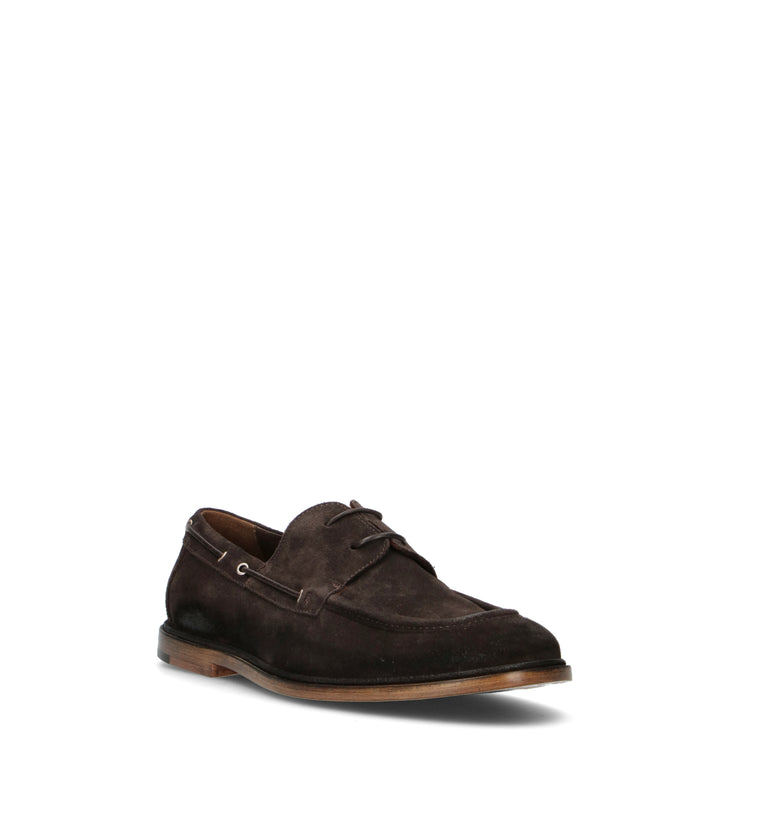 ERNESTO DOLANI Scarpa barca uomo testa di moro in suede