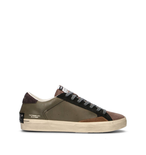CRIME Sneaker uomo militare in pelle