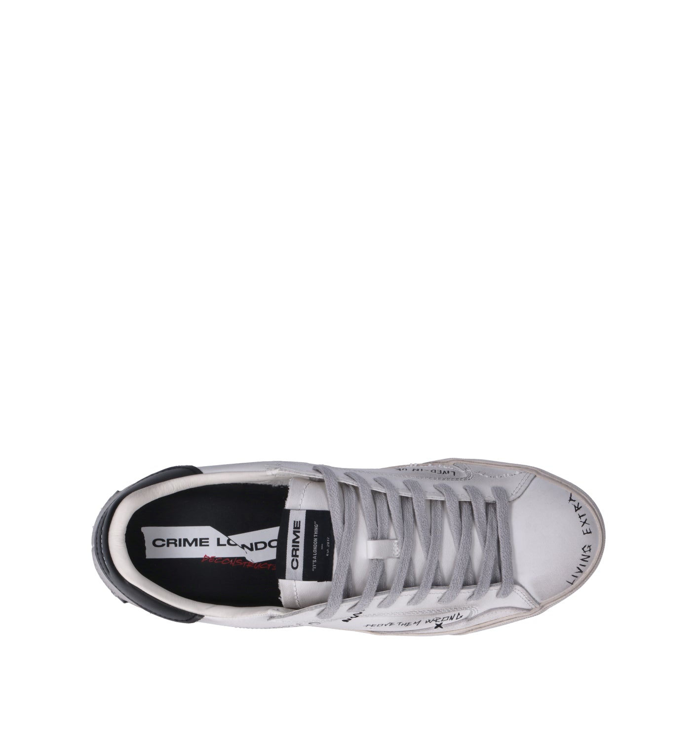 CRIME Sneaker uomo bianca in pelle