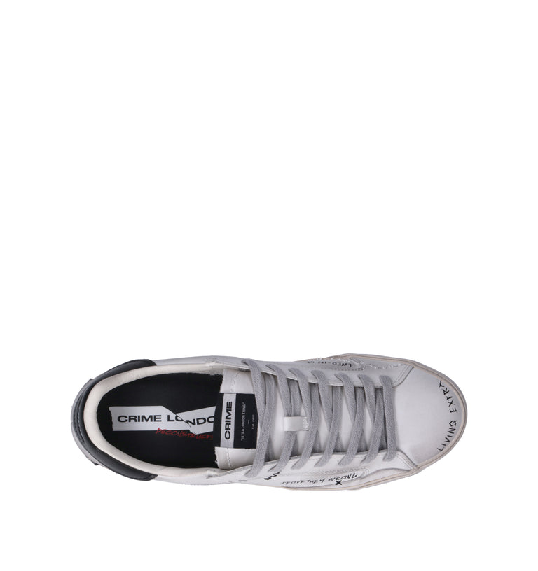 CRIME Sneaker uomo bianca in pelle