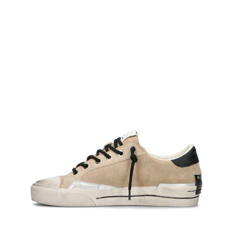 CRIME Sneaker uomo beige in suede