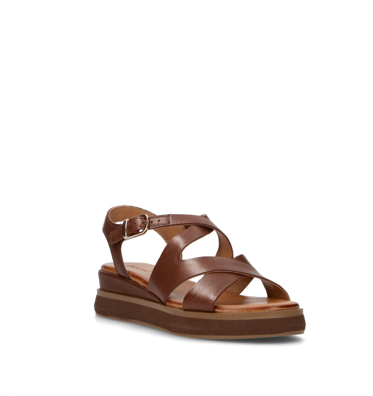 INUOVO Sandalo donna marrone in pelle