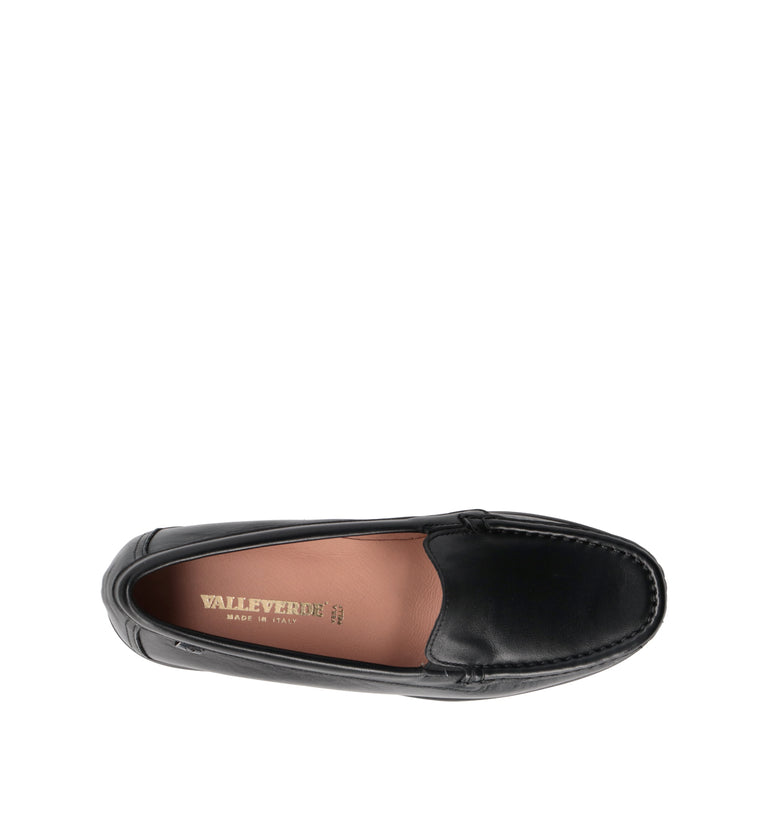 VALLEVERDE Mocassino donna nero in pelle