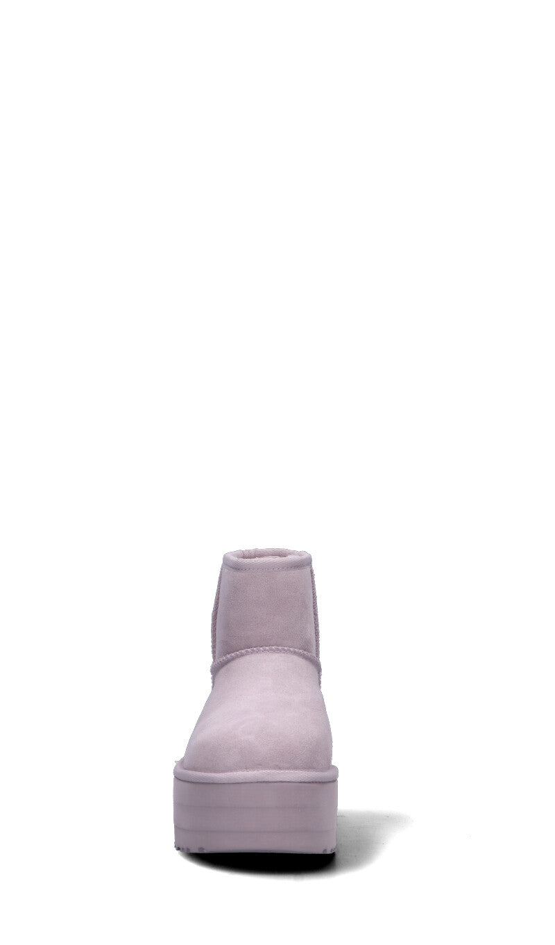 UGG - CLASSIC MINI PLATFORM Stivaletto pelo donna pale smoke in suede