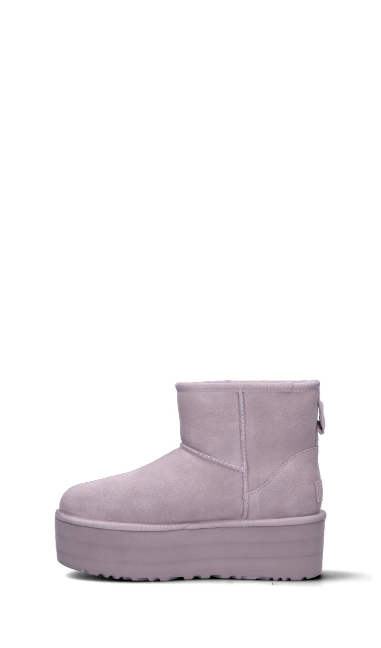 UGG - CLASSIC MINI PLATFORM Stivaletto pelo donna pale smoke in suede