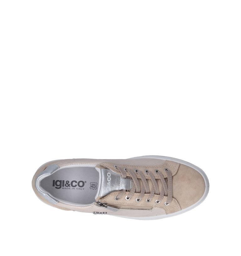 IGI&CO Sneaker donna beige in pelle