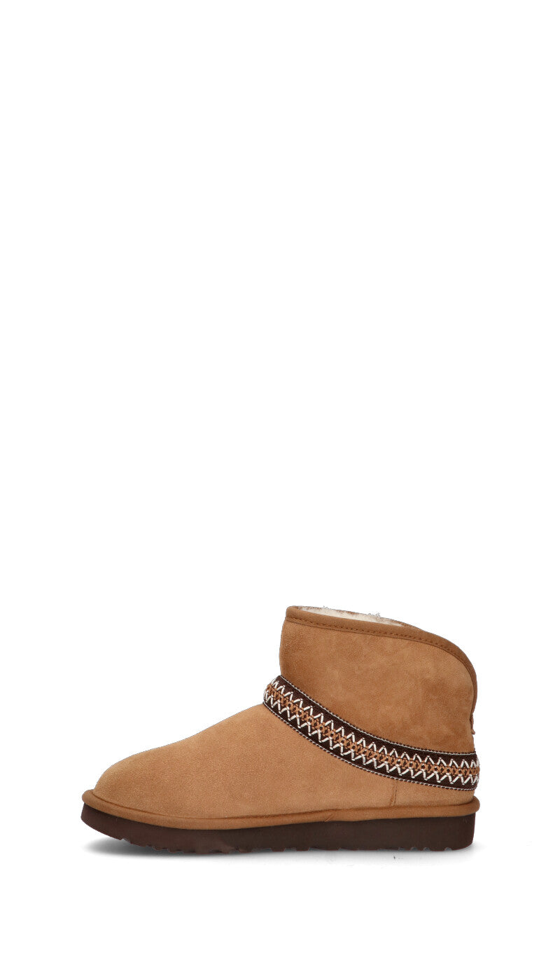 UGG - CLASSIC MINI CRESCENT Stivaletto pelo donna chestnut in suede
