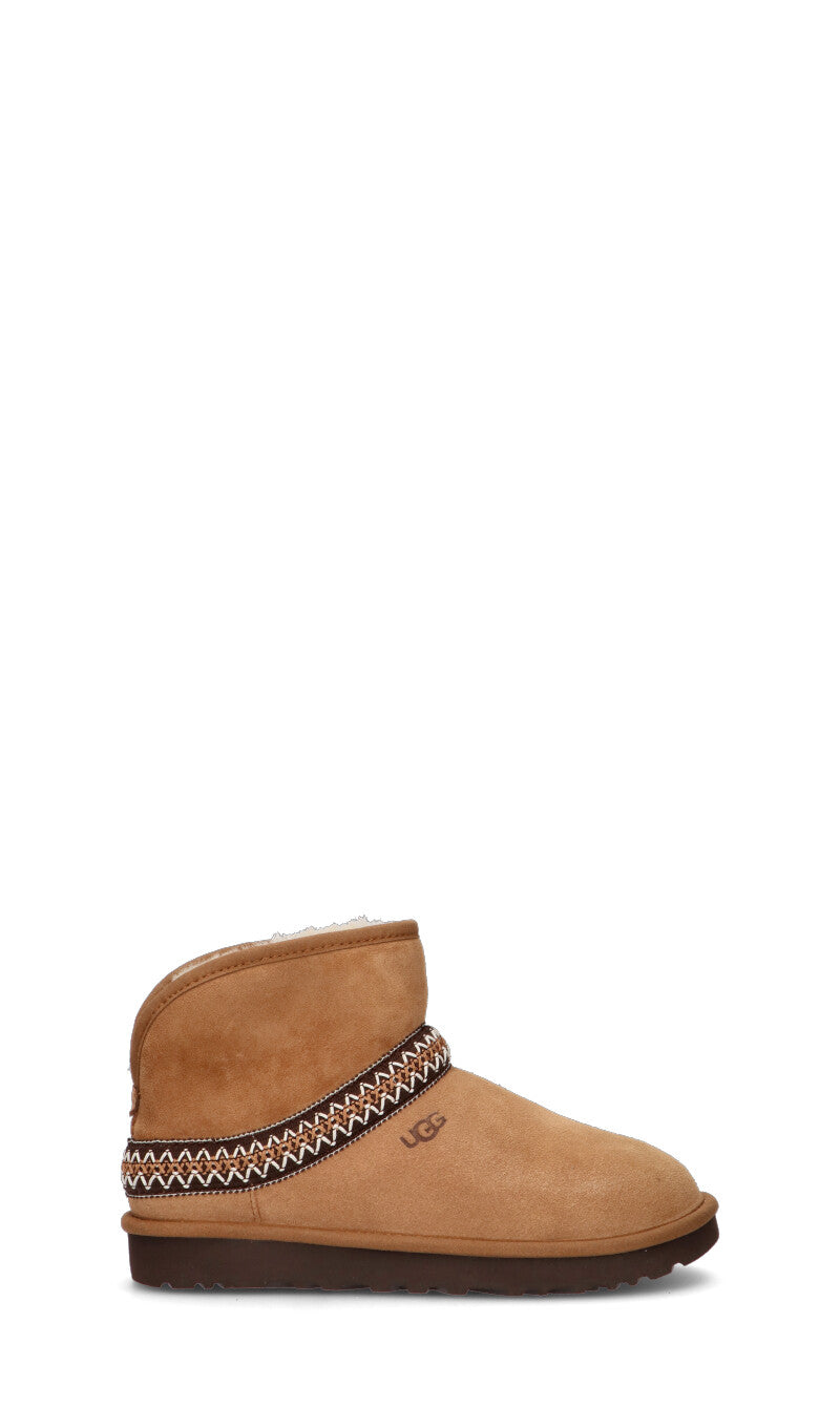 UGG - CLASSIC MINI CRESCENT Stivaletto pelo donna chestnut in suede