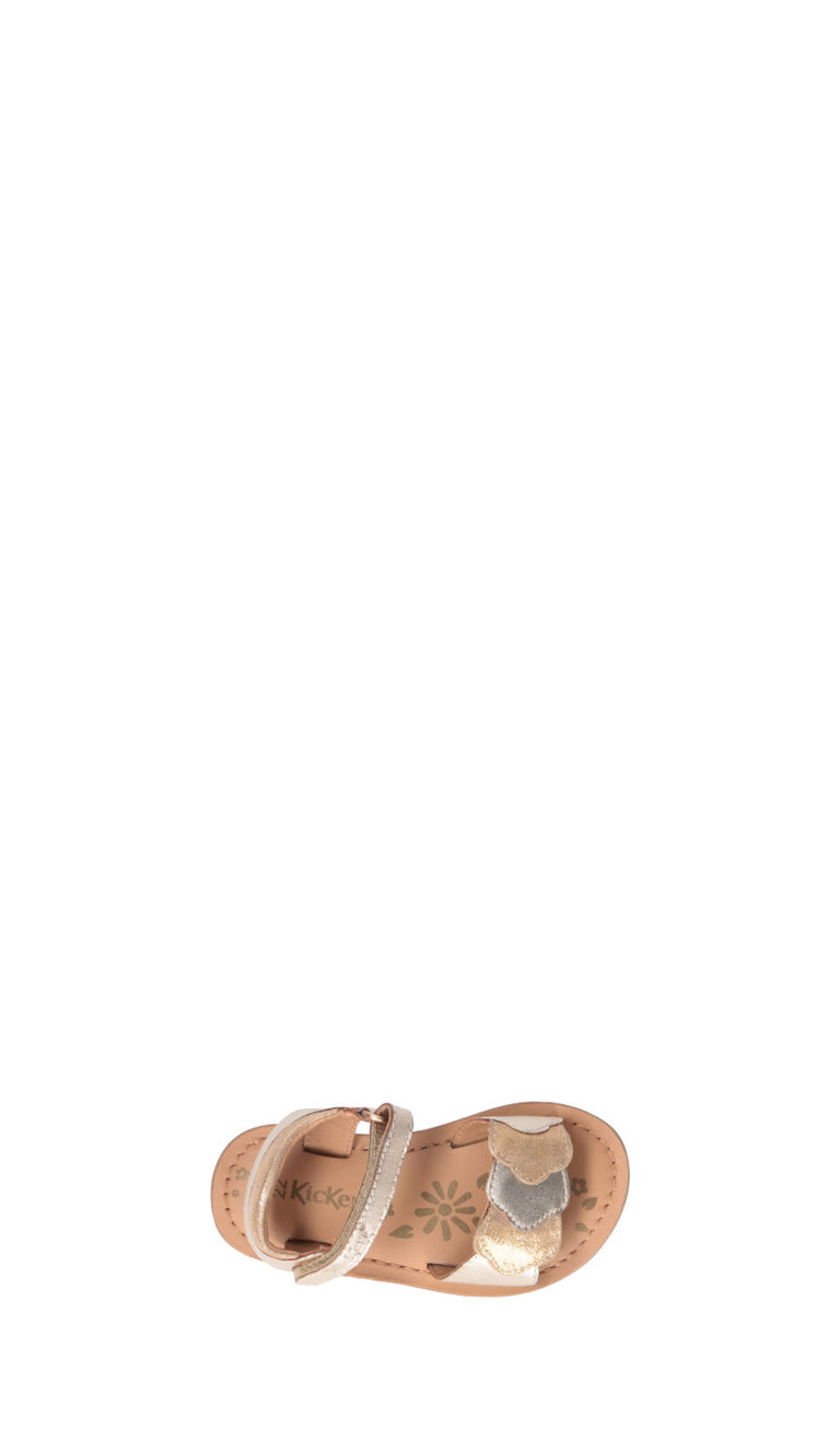 KICKERS Sandalo bimba oro in pelle