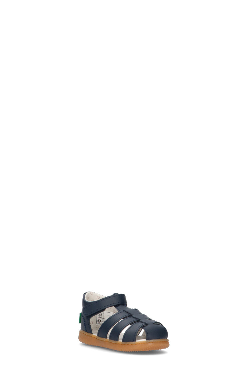 KICKERS Sandalo bimbo blu in pelle