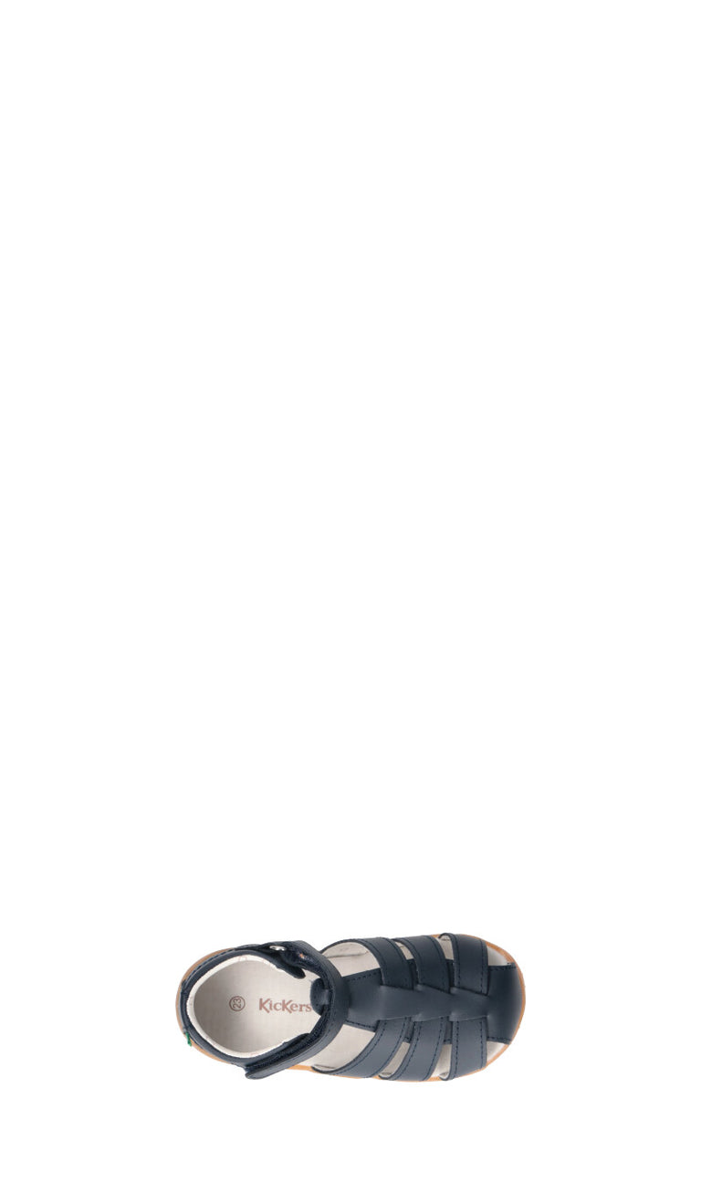 KICKERS Sandalo bimbo blu in pelle