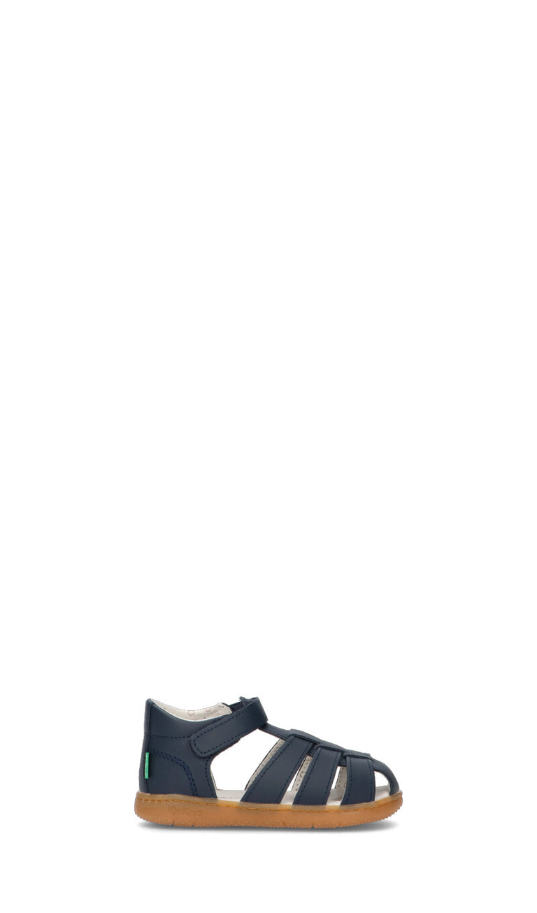 KICKERS Sandalo bimbo blu in pelle