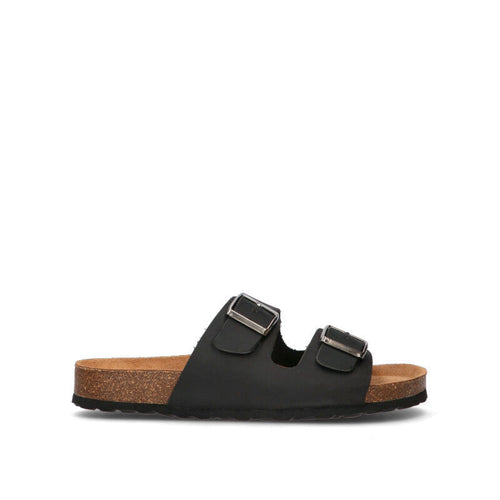 BIO GREEN Ciabatta uomo nera in pelle
