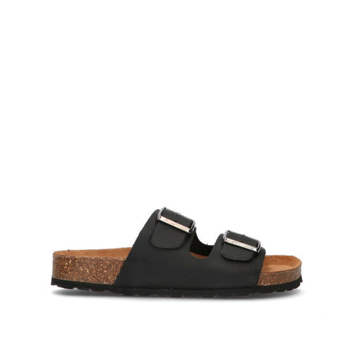 BIO GREEN Ciabatta donna nera in pelle