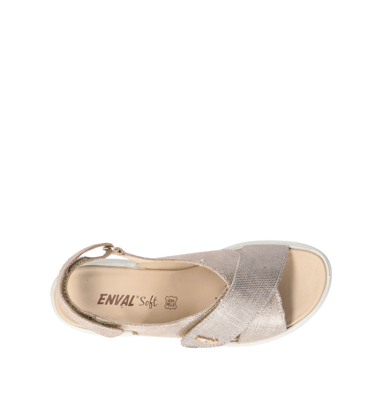 ENVAL Sandalo donna platino