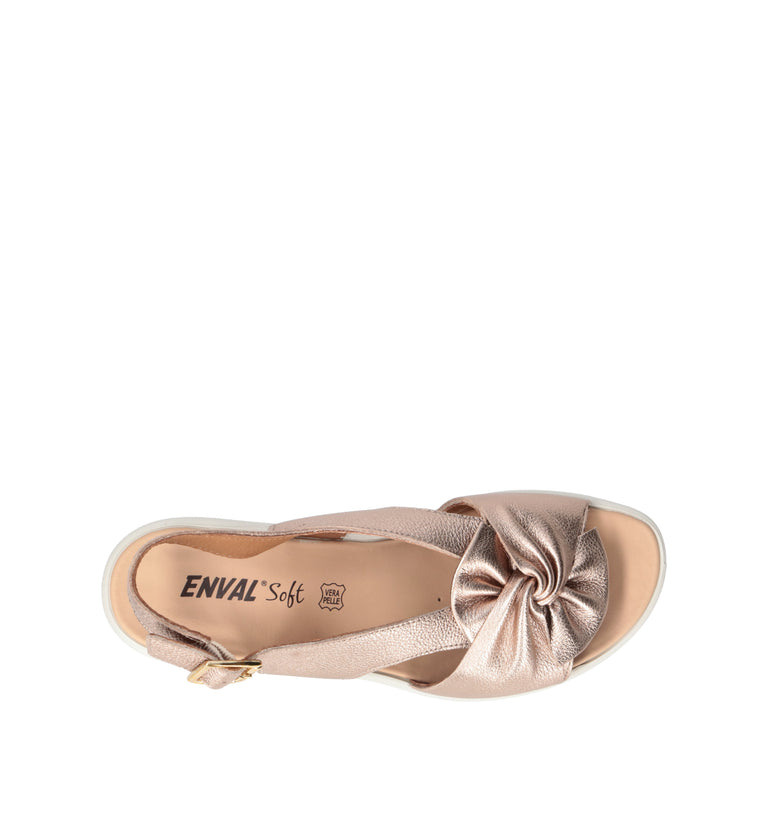ENVAL Sandalo donna oro rosa in pelle