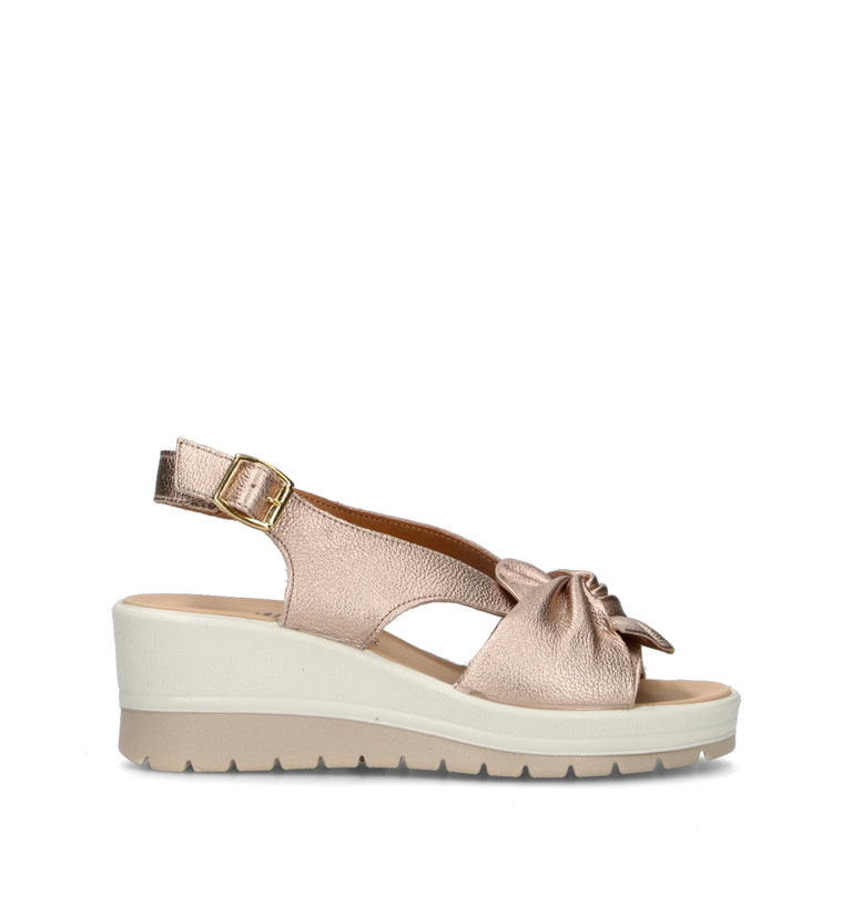 ENVAL Sandalo donna oro rosa in pelle