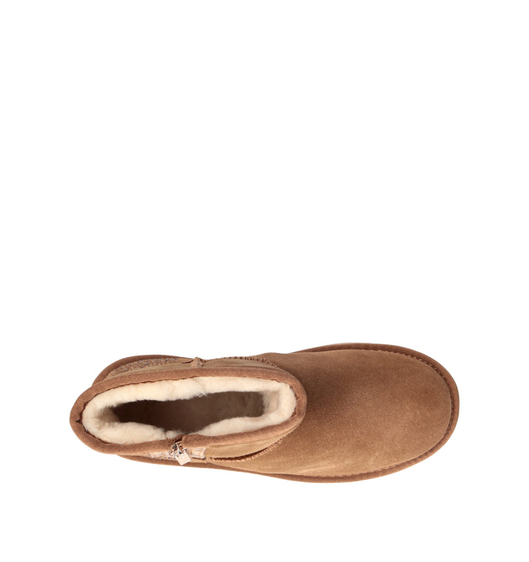ALVIERO MARTINI Stivaletto pelo ragazza cammello in suede