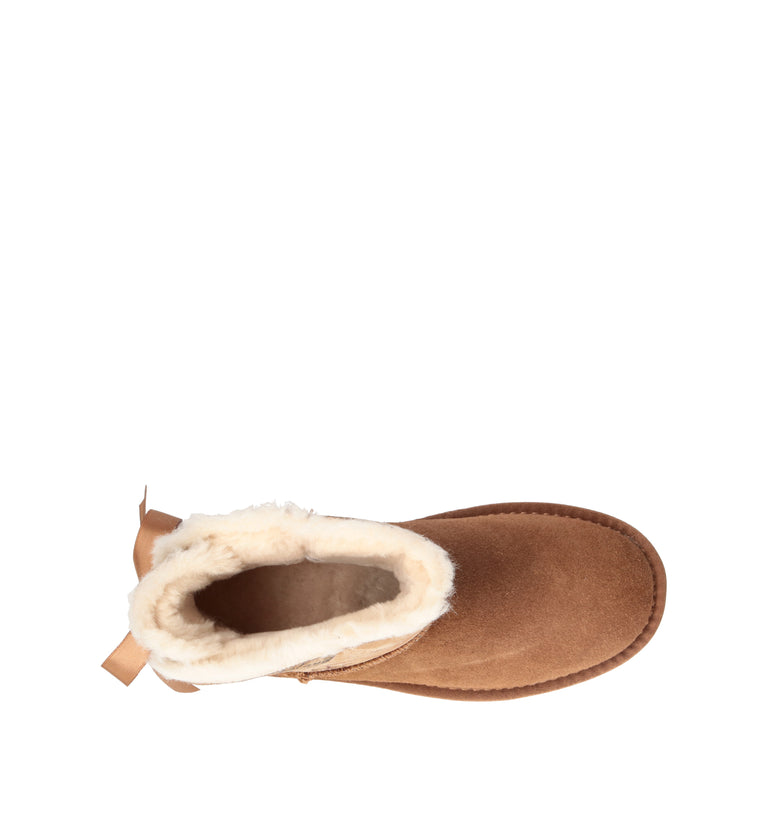 ALVIERO MARTINI Stivaletto pelo ragazza cammello in suede