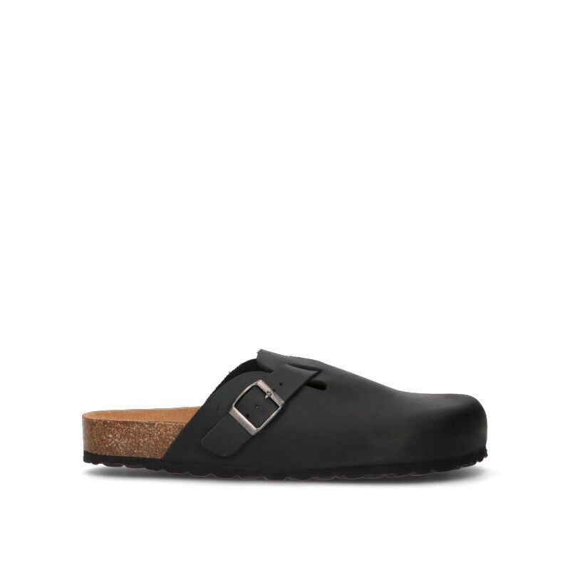 BIO GREEN Ciabatta uomo nera in pelle