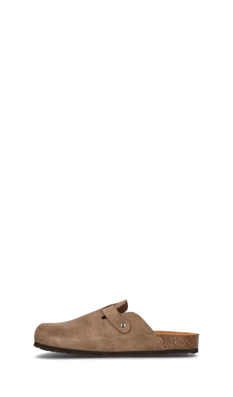 BIO GREEN Ciabatta uomo taupe in suede