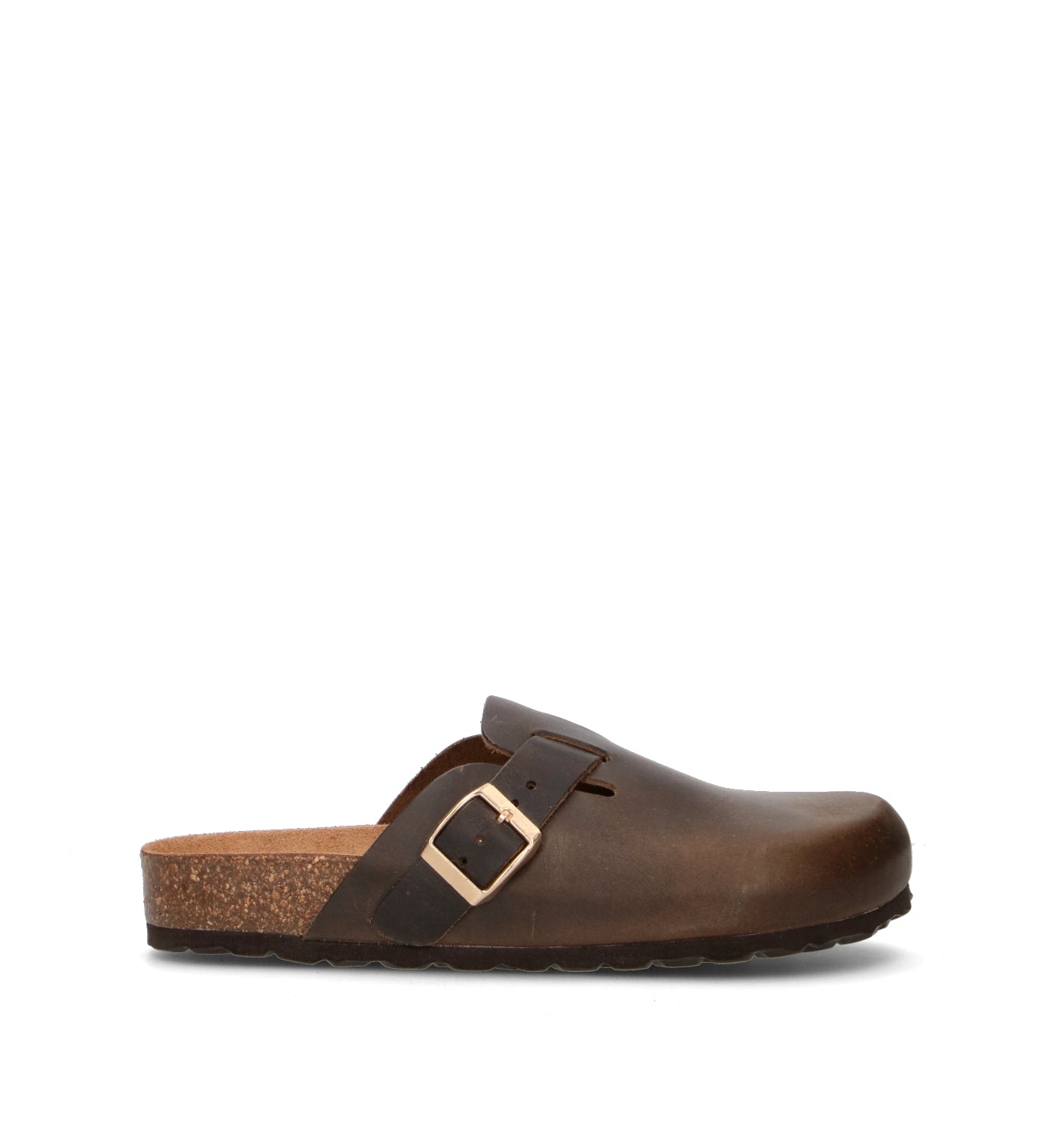 BIO GREEN Ciabatta donna verde oliva in pelle