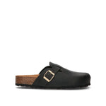 BIO GREEN Ciabatta donna nera in pelle