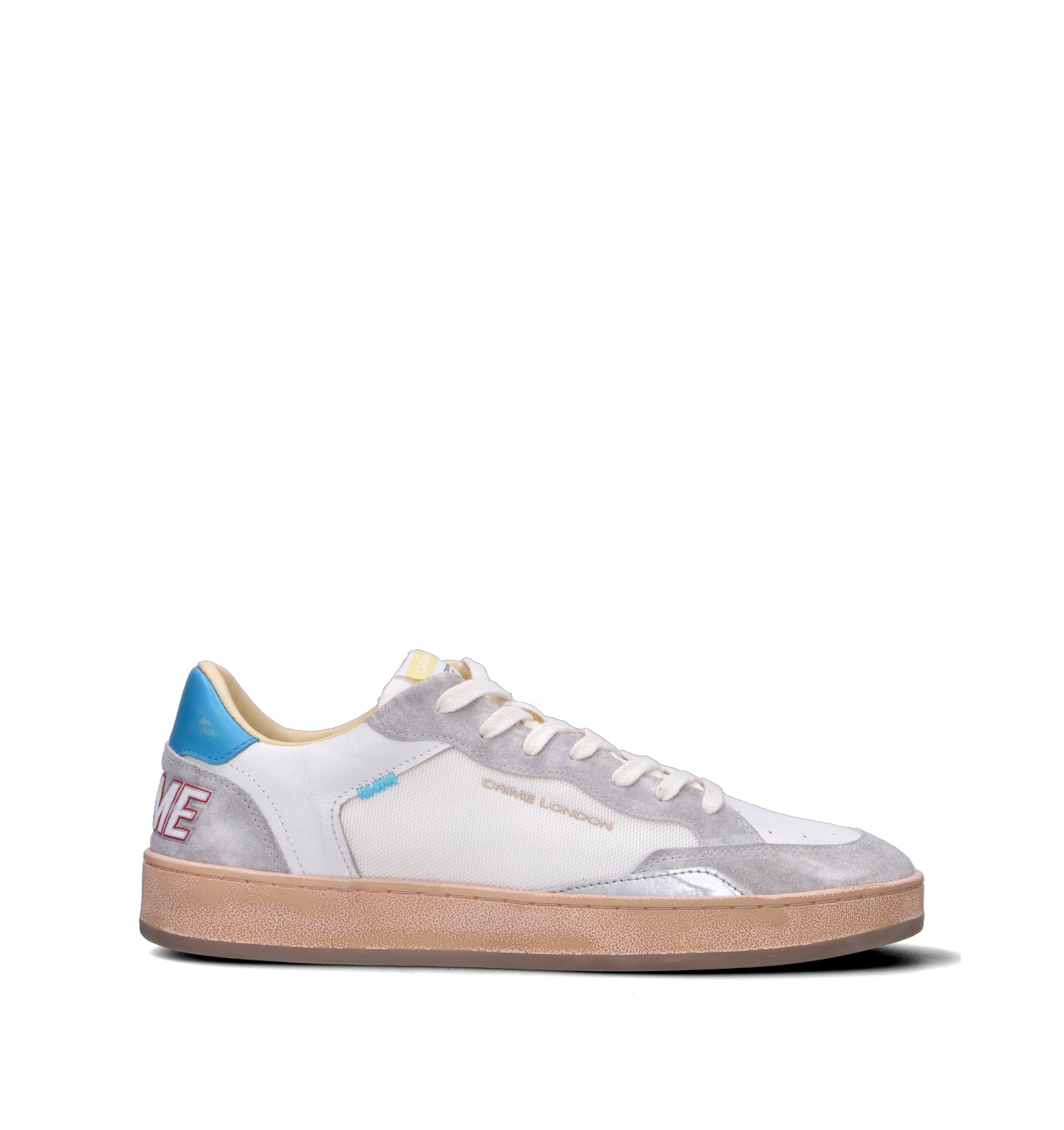 CRIME Sneaker uomo bianca in pelle