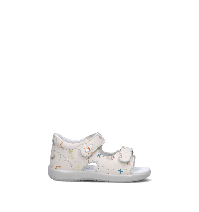 FALCOTTO Sandalo bimba bianco in pelle