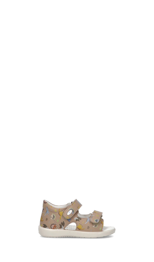 FALCOTTO Sandalo bimbo beige in pelle