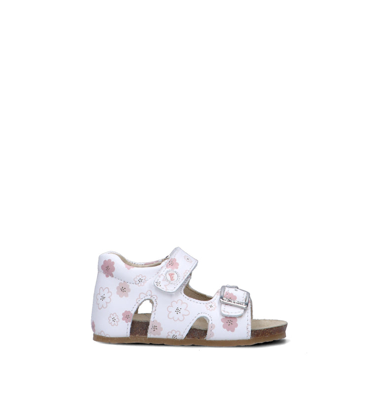FALCOTTO Sandalo bimba bianco/rosa in pelle